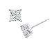 Platinum-Plated Sterling Silver Swarovski Zirconia 2 cttw Princess Cut Earrings