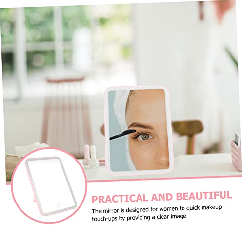 Fomiyes 1Pc Square Mirror Tabletop Mirror Portable Mirror Touch Screen Led Mirror Lighted Cosmetic Mirror Adjustable Stand Mirror Makeup Mirror Foldable Mirror Desk Mirror Vanity Mirror #TOP2