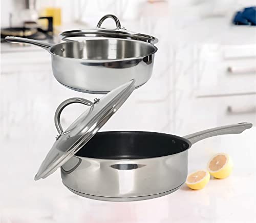 Maggopan Stainless Steel Cookware Set, Induction Cooking Pots And Pans, Saucepan, Stockpot, Skillet, Frying Pan Non Stick, Impact Bonded (4 Pcs Skillet Set 26 28Ns) #TOP6