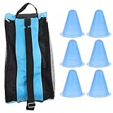 ABOOFAN Walzen- Skating- Tasche Große Kapazität Skatesack Multi- Pocket- Skating- Tasche Tragbare Schulterschuhe Tasche Eishockey- Ausrüstung (Blau)