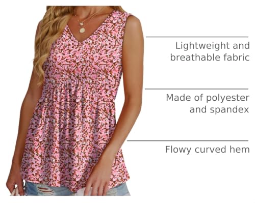 Image of OFEEFAN Womens Tank Tops 2025 Flowy Peplum Tops for Women Dressy Sleeveless V Neck Babydoll Tank Tops