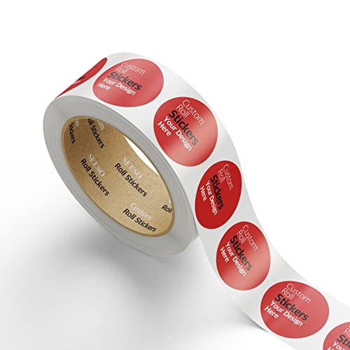 150 Roll Labels Personalized and Custom Design Stickers for Your Business Round Square Heart Star Die-Cut Any Shape and Size with Your Logo Text Image (Glossy Paper)