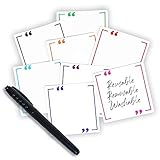 Reusable Sticky Notes 3x3 Work from Home Essentials Pack, Set of 8 Dry Erase Sticky Notes Reusable with Wet Erase Pen, Reusable Sticky Note Fun, White Sticky Notes for Many Uses