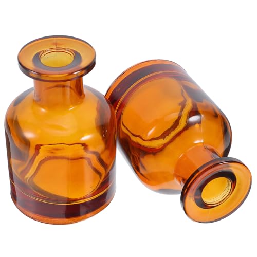 Botellas difusoras de vidrio marrón POPETPOP de forma cilíndrica para aceites esenciales 2