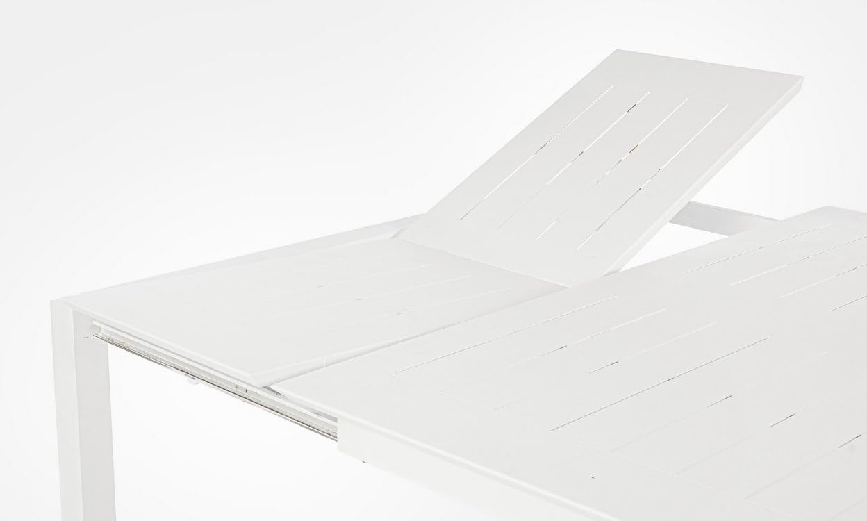 KONTE.DESIGN Tavolo allungabile KONNOR in alluminio bianco 160×110 cm - 160×160 cm