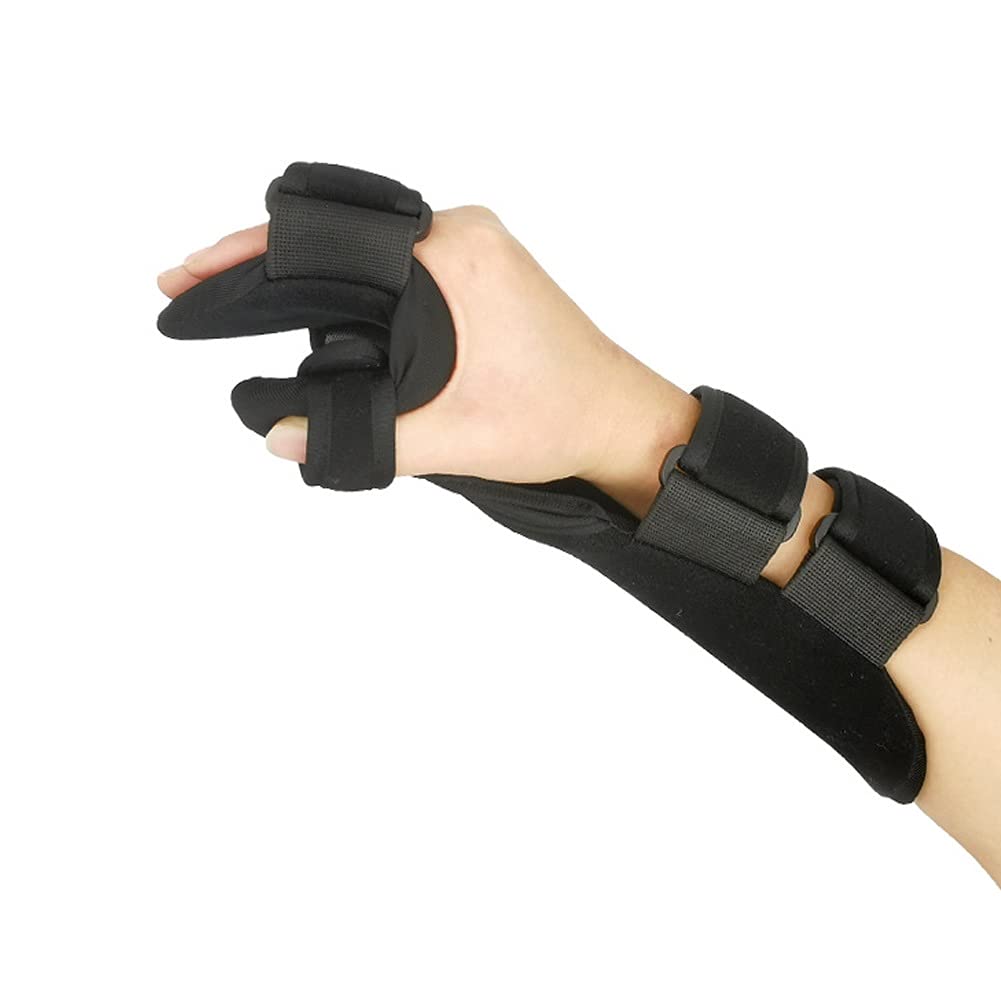 Muñequera Brace Compresión Recuperación Hand Brace Férula de Dedo Transpirable Ajustable Férula de túnel carpiano Desmontable para esguinces Fracturas Hemipléjico Antiespasmo Deportes (Color : Left)