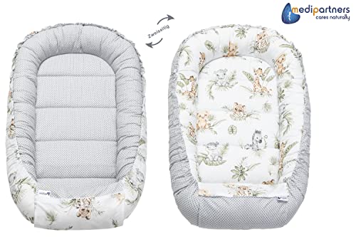Medi Partners Babynest Nestchen Baby Set für Neugeborene - 100x60x10 Kuschelnest 5 teilig tragbar Nest zweiseitig Babynestchen Bett 100%… – Ansicht 5