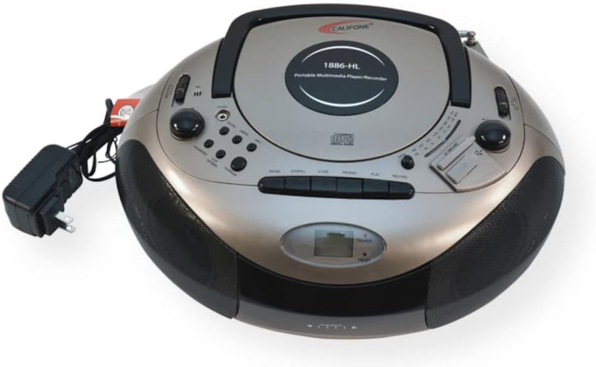 Califone 1886-HL Spirit Card Reader Multimedia Player/Recorder, Shatterproof ABS Plastic, Built-in Microphone, Band Switch Tunning Control, Built-in Card Reader and USB Port, 3.5 mm Headphone Jack