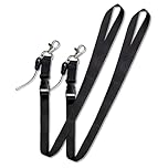 YXIING 2 Pcs Black Lanyard for Neck, Lanyards, Quick Release Lanyard Trap Black, Key Lanyards Uk for Cell Mobile Phone
