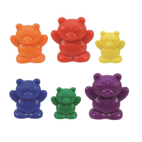 EAI Education Bear Counters: 3 Sizes: 6 Colors - Set of 96 in a jar