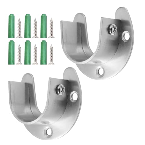 Genérico Soportes para Barra De Armario | Soporte Robustos para Colgar De 32 Mm,2 Piezas Soportes De Extremo para Barra - para Dormitorio Hogar Lavandería Baño Ropa