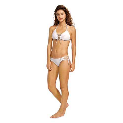 Body Glove Women's Standard Smoothies Tie Side Mia Mid Coverage Bikini Bottom Swimsuit, White, X-Small #TOP3
