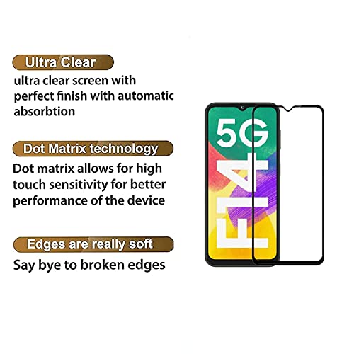 Image of Tempered Glass For Samsung Galaxy F14 5G Screen Protector Edge to Edge Coverages with 11D HD Clearance Tempered Glass (Pack of 1)