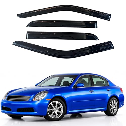 Image of IG Window Visors Fit for 2007-2015 Infiniti G35 G37 G25 Q40, Out-Channel Rain Guards Vent Wind Deflectors 4PC, Car Accessories for 07-15 Infiniti G35 G37 G25 Q40