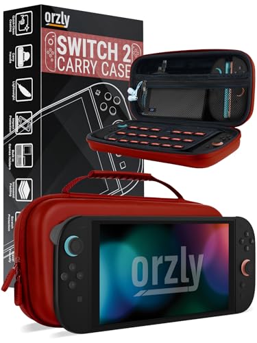 Carry Case for Nintendo Switch 2 2025 Console with 7.9 inch Screen Protection Hard Case with Smart Storage for Accessories with Zip and Games Pockets - Crimson Gift Box Edition by Orzly - Used condition - Image 2