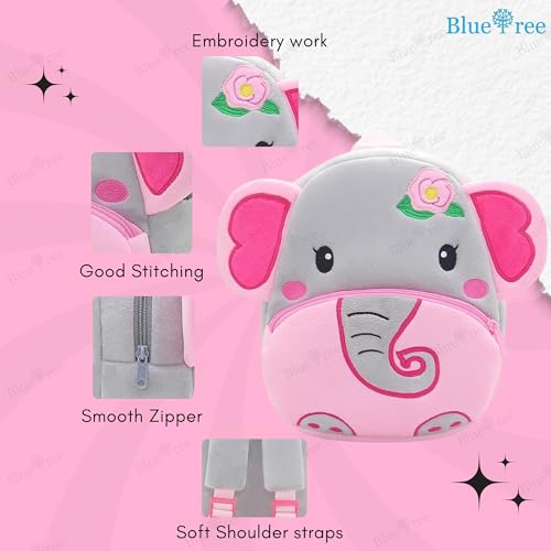 Image of blue tree Cute Kids Backpack Toddler Bag Plush Animal Cartoon Mini Travel Bag for Baby Girl Boy 1-6 Years, Ideal for Gifting for Kids