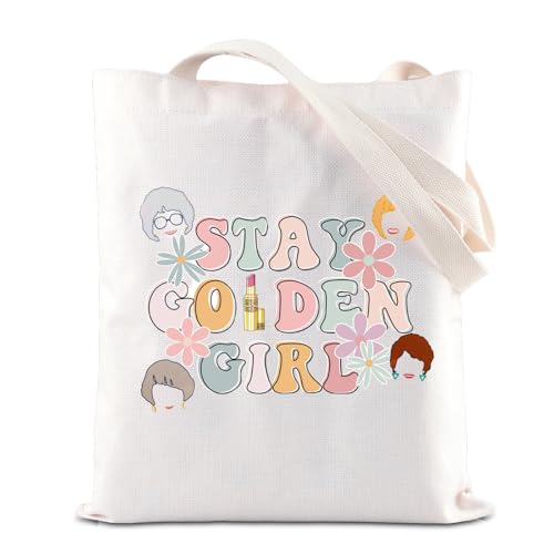 Sac fourre tout Stay Golden Girl cabas en toile cadeau nostalgique imprimé