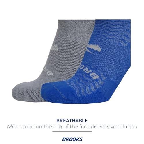 Image of Brooks Run-In No Show Socks, Athletic Running Socks, Comfort Fit, 3-Pack