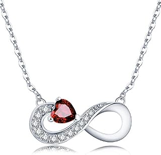 JO WISDOM Women 925 Silver Zirconia Infinity Necklace