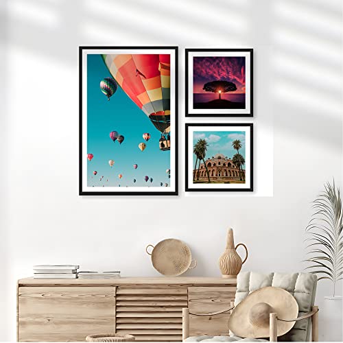 Image of Ritwika's Customized Set of 3 Premium Personalized Print Collage Frames With Your Photo In 2 Sizes | One 12X18 & Two 8X8 Inches | Gift For Anniversary, Birthday, Wedding, Couples