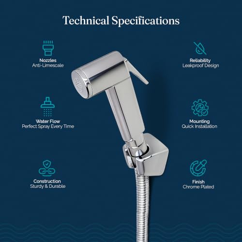 Image of JAL ABS Health Faucet Set for Toilet | Jet Spray Gun with Hose Pipe & Hook