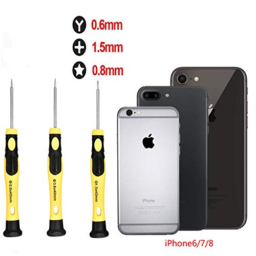 Cellphone Repair Tool Kit for iPhone 4, 5, 5S, 5C, 6, 6S, 7, 8, 8 Plus, iPad, iPod, Samsung Galaxy, Note/Precision Screwdriver Opening Pry Tools Fix iPhone Screen, Battery by NIDAYE