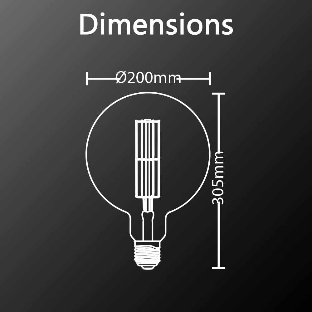 Xanlite Lampadina LED GIANT – Attacco E27 – 8 W con. (60 W eq.) – Luce bianca calda