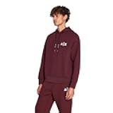 Men's Jacquard Fleece Classic Simple Logo Pullover Hoodie Sweatshirt