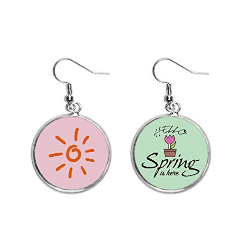 Pendientes de primavera ligeros con colgante naranja pintado a mano para orejas sensibles
