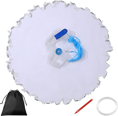 Rete Da Pesca A Lancio Manuale 50m X 1,5m | Rete A 3 Strati Per Pesci, Trappola Per Carpe E Pesca Con Esche - Foto 7