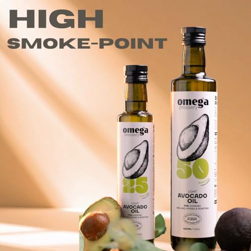 Omega Pressery Light Avocado Oil for Cooking - 500ml | Neutral Flavour, High Smoke Point 270°C | 100% Pure Natural Cooking Oil | Perfect for Frying, Roasting & Salads - Image 2