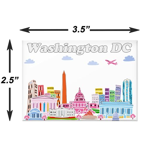 Imán decorativo rectangular Washington DC Beary Blu miniatura 2