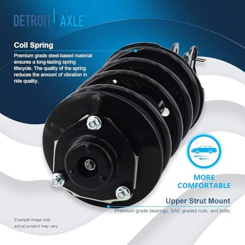 Image of Detroit Axle - 3.5L Front 8pc Suspension Kit for 02-06 Nissan Altima, Struts & Coil Spring Sway Bars Steering Knuckles & Wheel Bearing Hubs Rear Shock Absorber 2002 2003 2004 2005 2006 Replacement