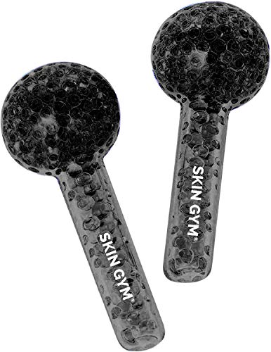 Skin Gym Ice Globe Beauty Balls Black Bead Cryocicles - Face Eye Cold Roller Massager - Reduce Puffiness, Pores and Wrinkles