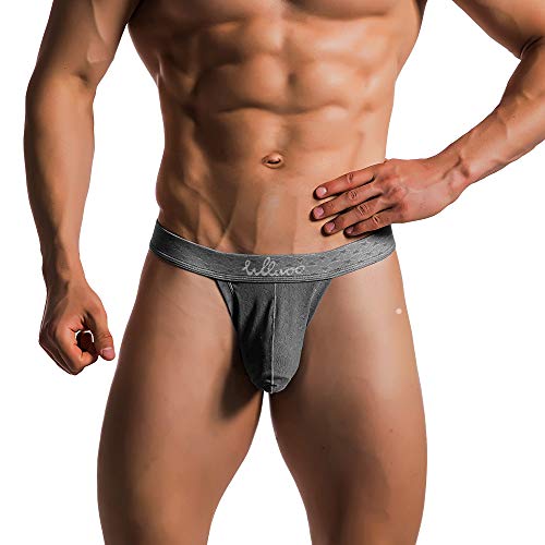 Wllwoo Men's Thongs Underwear, Low Rise Stretch Sexy Mesh G-String Quick Dry Jockstrap Athletic Supporters Multipack #TOP2