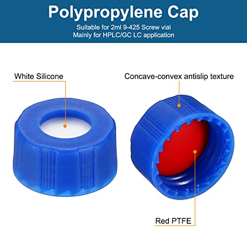 Patikil 2Ml Autosampler Vial, 1000 Pack Hplc/Gc Vials 9-425 Lab Amber Vials Sample Vial Screw Cap Writing Patch Red Ptfe & White Silicone Septa For Lc Stamper #TOP2