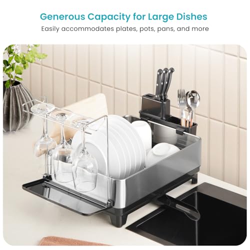Image of Home Zone Living Dish Drying Rack for Kitchen Counter