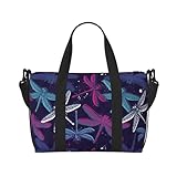 Bolsa de mano para laptop para mujer, bolsa de gimnasio con libélula oscura para mujeres y hombres, bolsa de viaje cruzada para mujeres y hombres, bolsas de viaje para mujeres y hombres, bolsas de fin