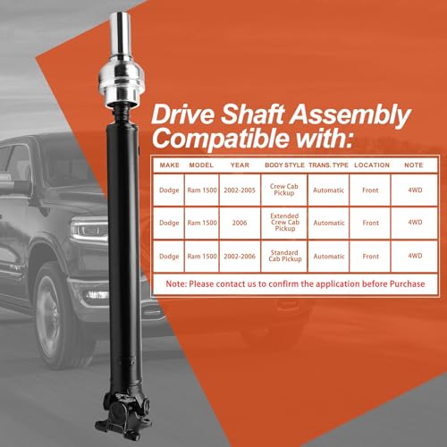 938-150 Front Complete Drive Shaft Prop Shaft Driveshaft Assembly [4.7L 5.7L, 4WD Automatic Transmission] Compatible with Dodge Ram 1500 2002 2003 2004 2005 2006, Replace OE 52105990AA, 52123021AB by Orceed - Used condition - Image 3