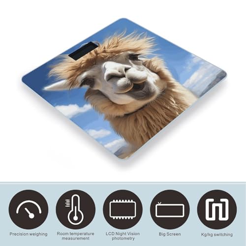 Báscula digital de baño con vidrio templado y pantalla LCD miniatura 3