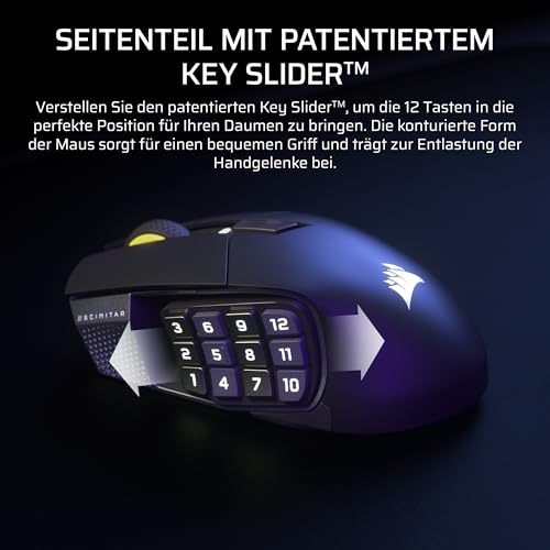 Corsair Scimitar Elite Wireless SE MMO Gaming Maus – Gunmetal – Ansicht 6