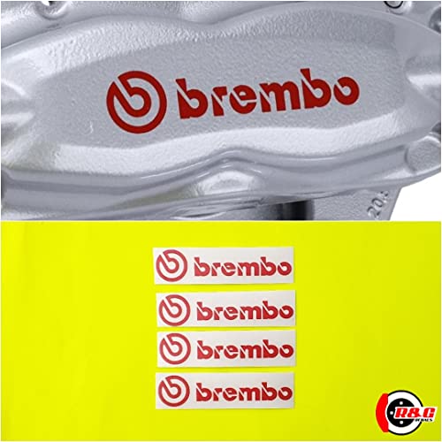 R&G Brembo Lot de 4 autocollants pour étrier de frein haute température Rouge
