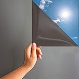 MARAPON ® Sichtschutzfolie Fenster in Anthrazit [45x200 cm] inkl. eBook mit Profitipps - Fensterfolie selbsthaftend Blickdicht mit statischer Haftung - Milchglasfolie