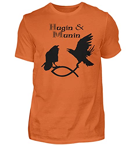 T-shirt homme de qualité supérieure orange Hugin & Munin la perfection des finitions