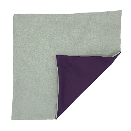 二種の色 クッションカバー ツートンカラー 抱き枕カバー ポリエステル 座布団カバー (75x75cm, ライトグレー + ダークパープル)