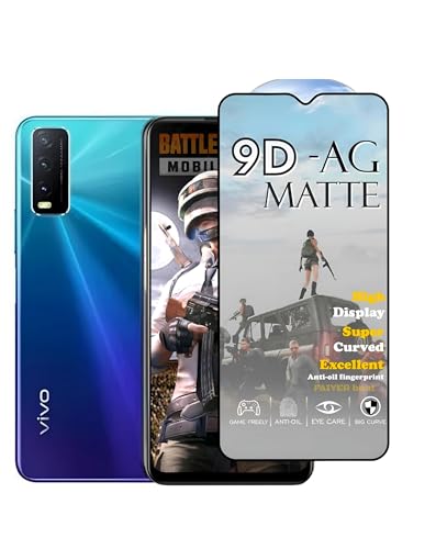 Image of Premium Tempered Glass for Vivo y20 /y12g (matte finish glass, Pack of 1) Full Screen Coverage gaming matte Screen Protector Guard (VIVO Y20 /Y12G)