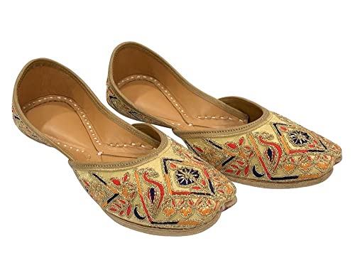 Multi Designer Women's Punjabi Jooti Handmade Stylish Flats Party Shoes2