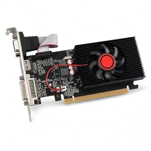 Grafikkarte 1GB DDR3 64 Bit, PCI Express 2.0 16x PC Computer Grafikkarte mit HDMI DVI VGA Schnittstelle, Einzellüfter Desktop Videokarte für Arbeit Multimedia