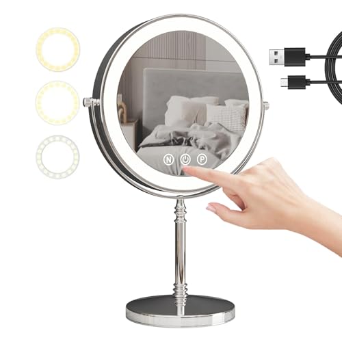 Espejo Maquillaje de Mesa 9" con Luz LED Recargable miniatura 1
