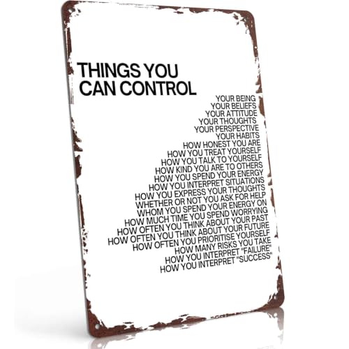 Things You Can Control List Metal Sign, Motivational Wall Art